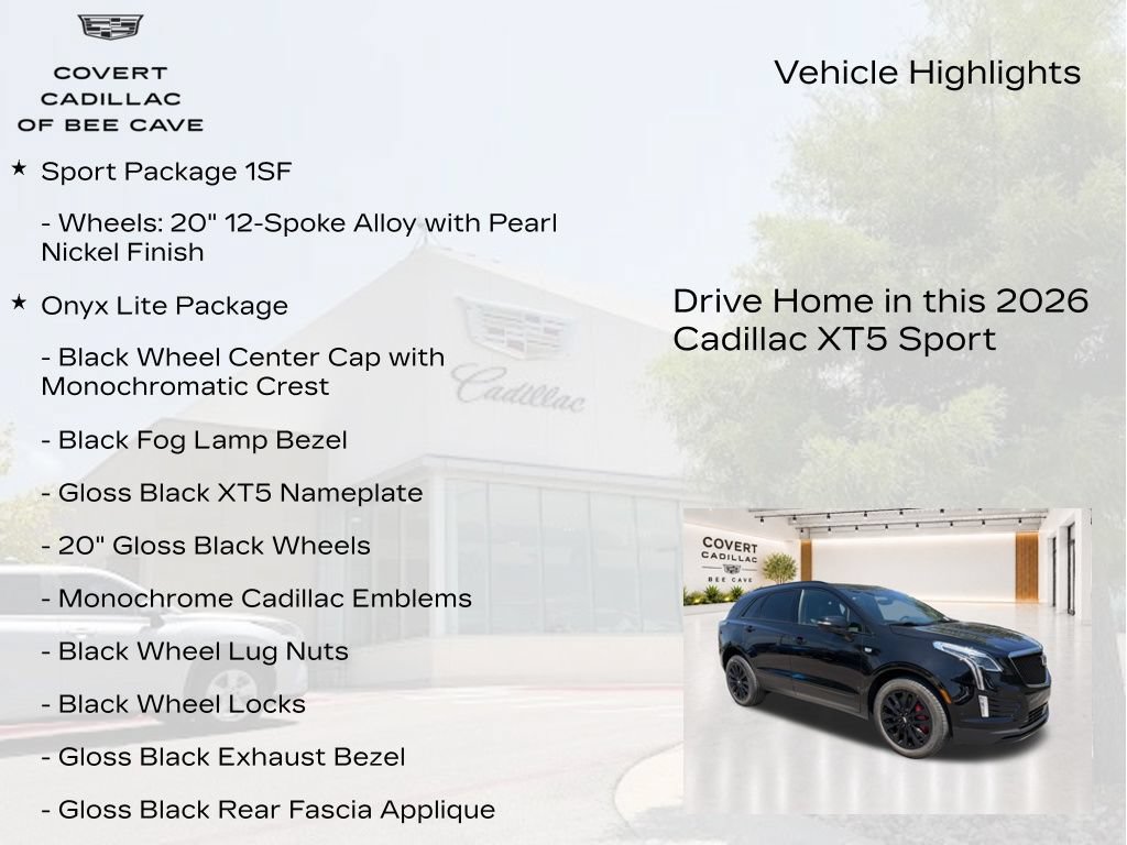 New 2026 Cadillac XT5 Sportv w/ LPO, Onyx Lite Package AWD/4WD image 6