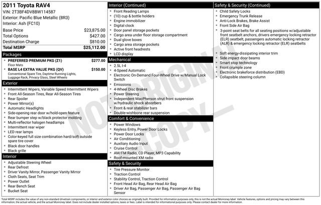 Used 2011 Toyota RAV4 4WD w/ Preferred Premium Pkg image 24