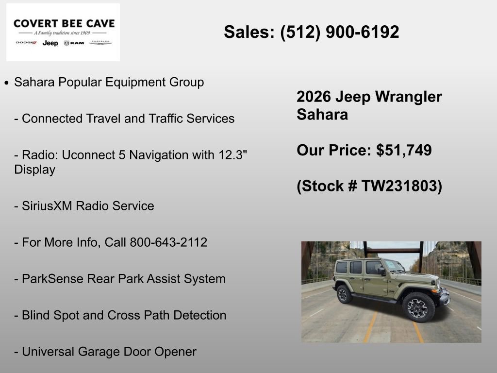 New 2026 Jeep Wrangler Unlimited Sahara AWD/4WD image 18
