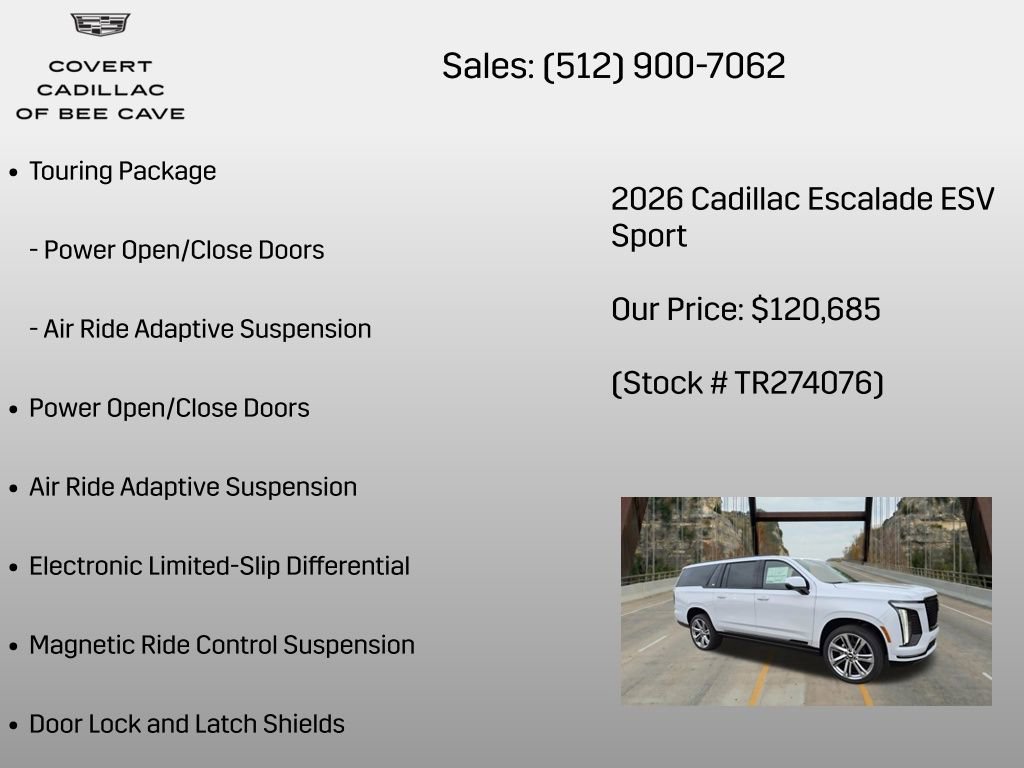 New 2026 Cadillac Escalade ESV Sport w/ Touring Package AWD/4WD image 24