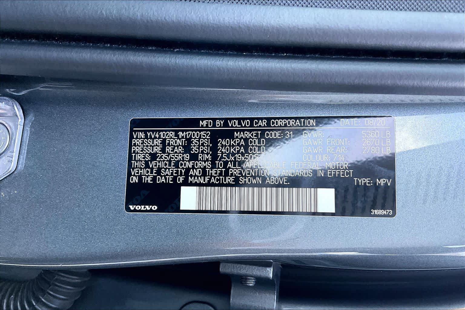 Used 2021 Volvo XC60 T5 Inscription w/ Protection Package AWD/4WD image 32