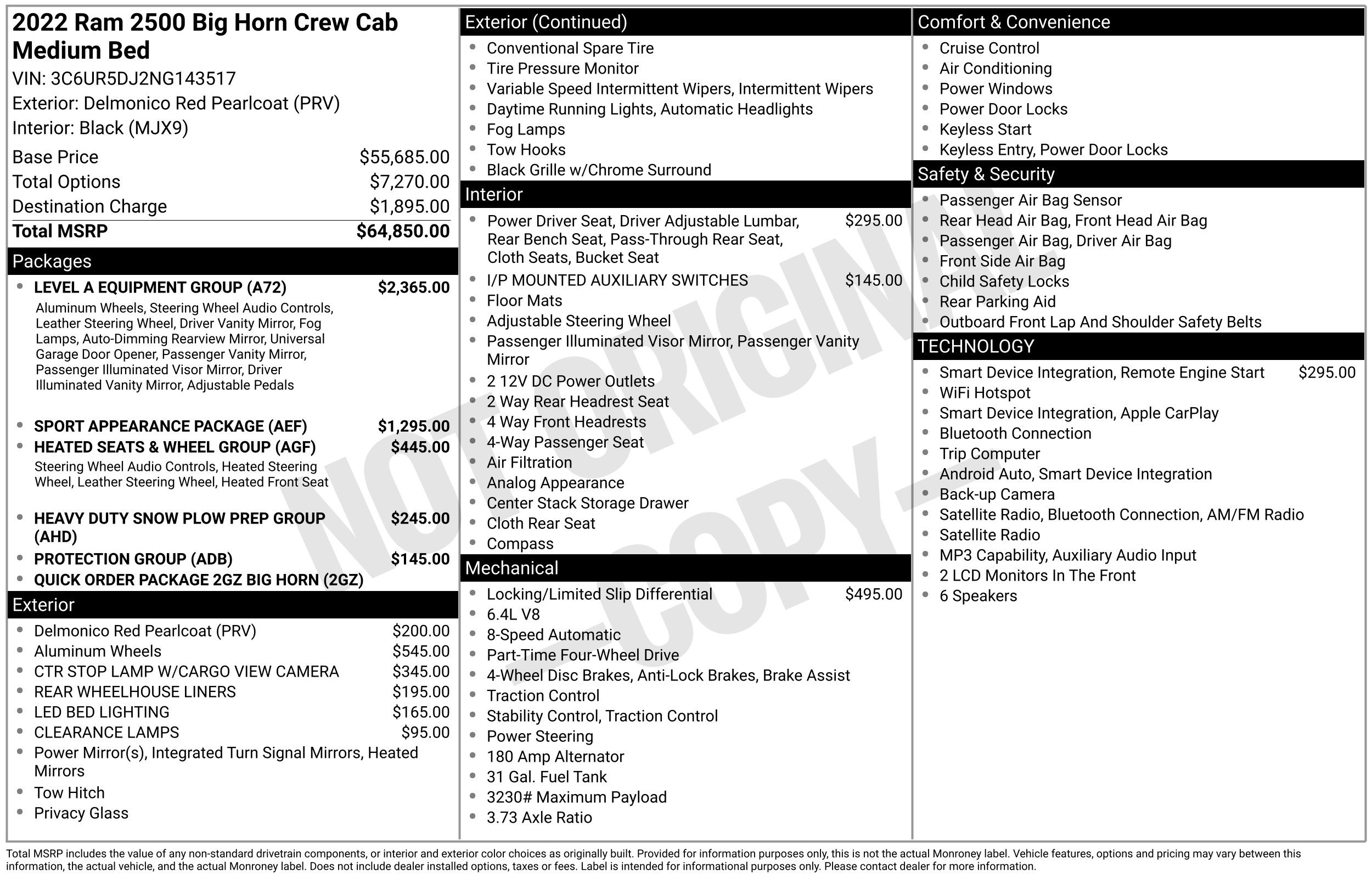 Used 2022 RAM 2500 Big Horn w/ Level A Equipment Group AWD/4WD image 2