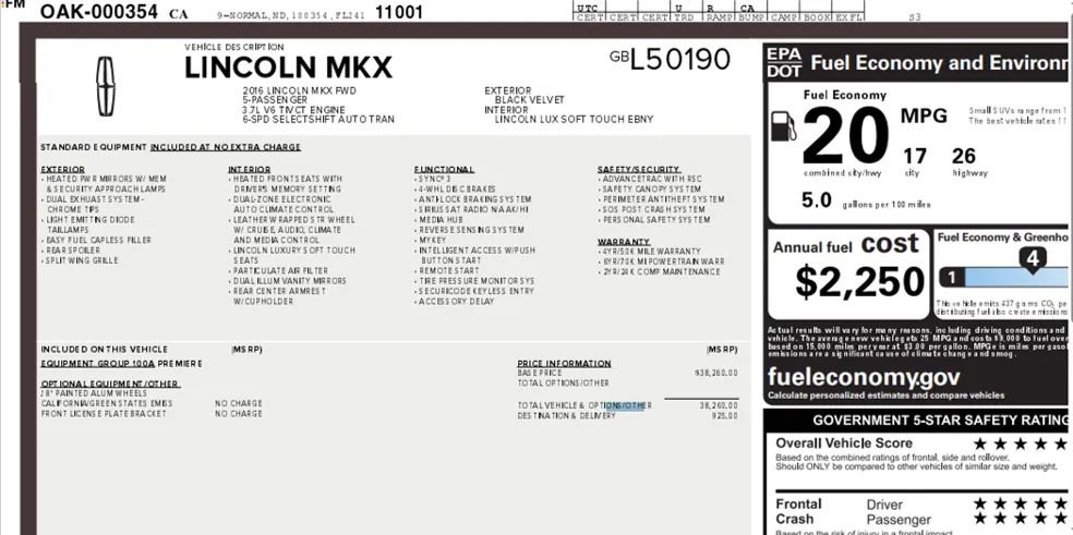 Used 2016 Lincoln MKX Premiere FWD image 2