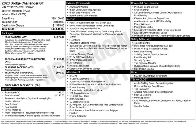 Used 2023 Dodge Challenger GT w/ Plus Package image 10