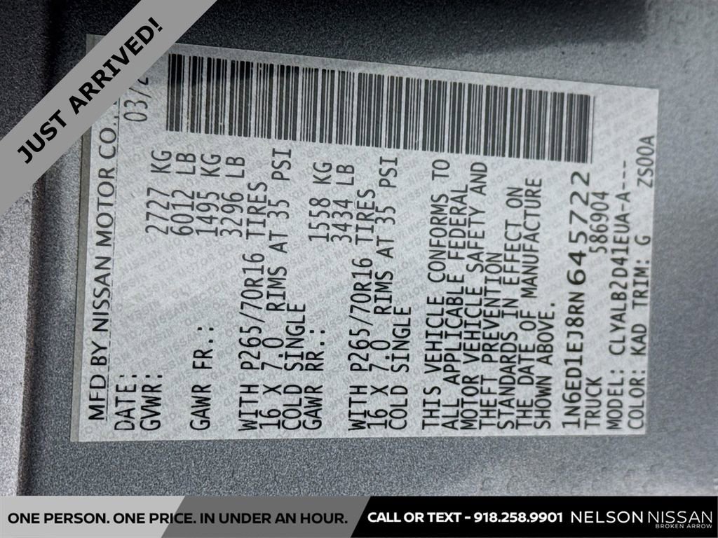 Used 2024 Nissan Frontier SV w/ Technology Package image 29