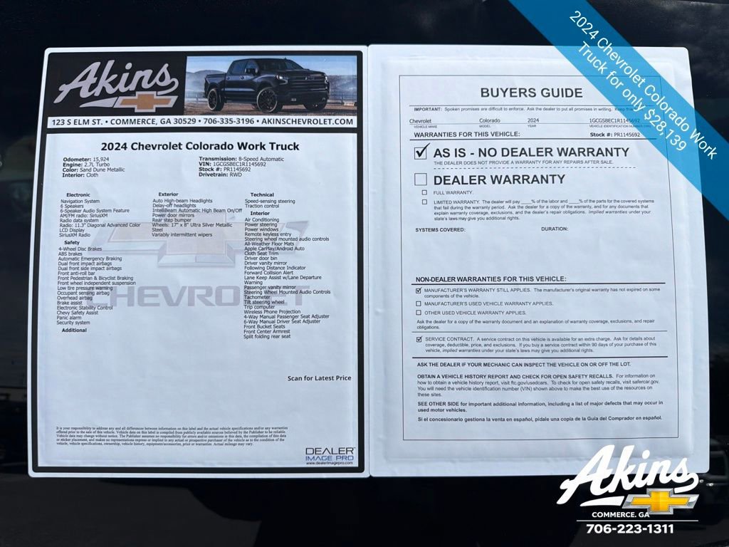 Certified 2024 Chevrolet Colorado W/T image 11