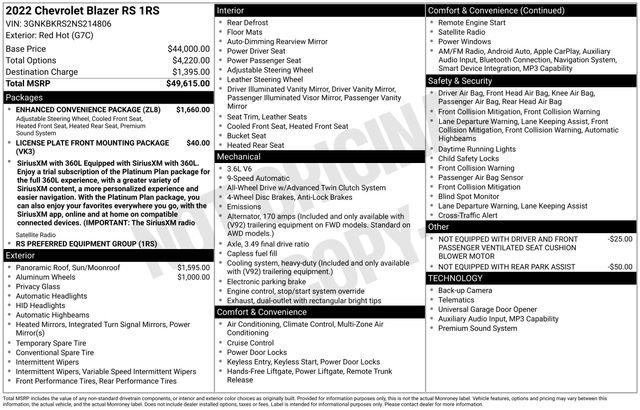 Used 2022 Chevrolet Blazer RS w/ Enhanced Convenience Package AWD/4WD image 8