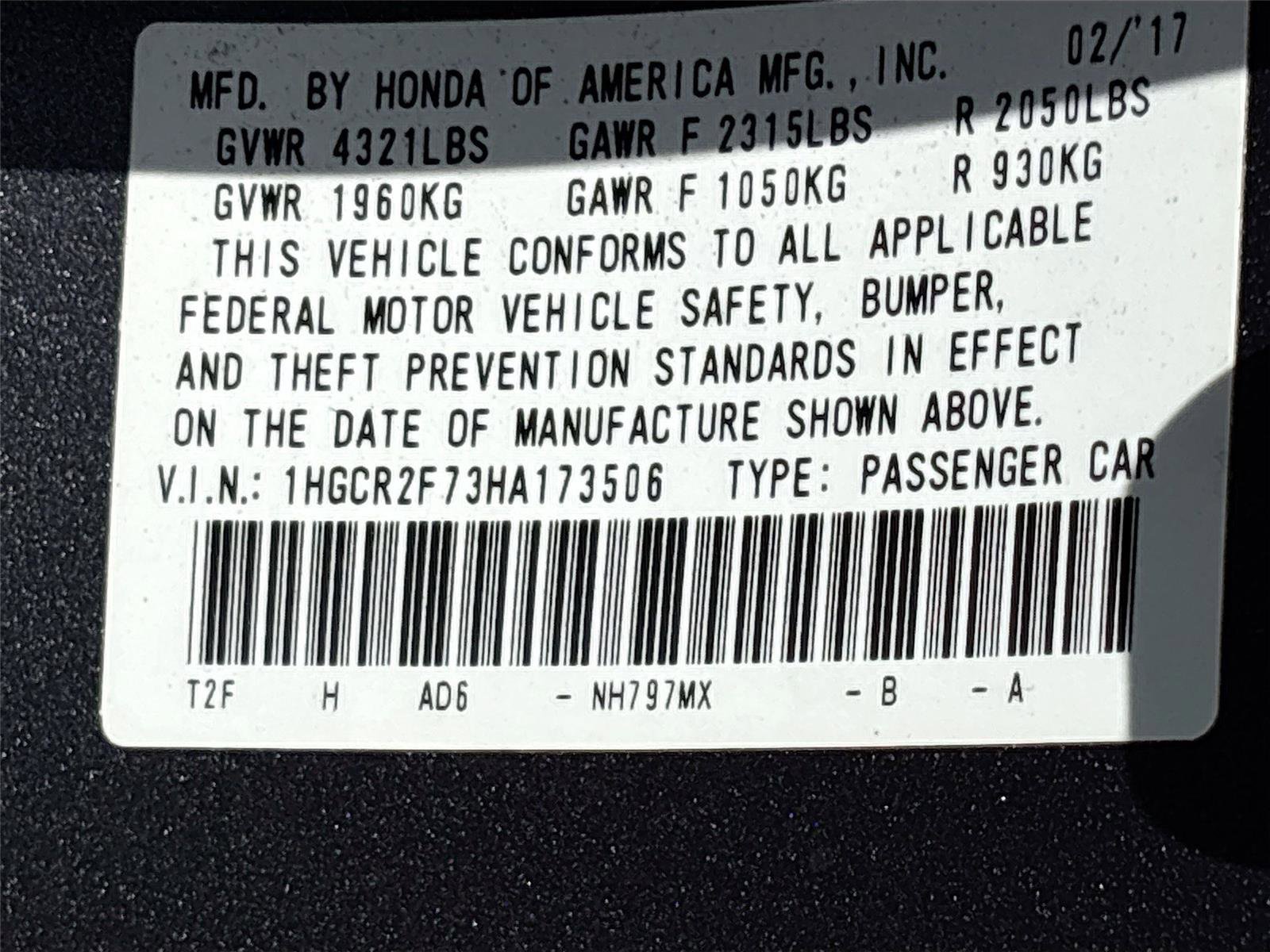 Certified 2017 Honda Accord EX image 36