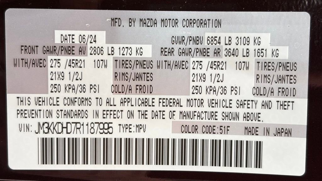 Used 2024 MAZDA CX-90 3.3 Turbo w/ Premium Package image 53