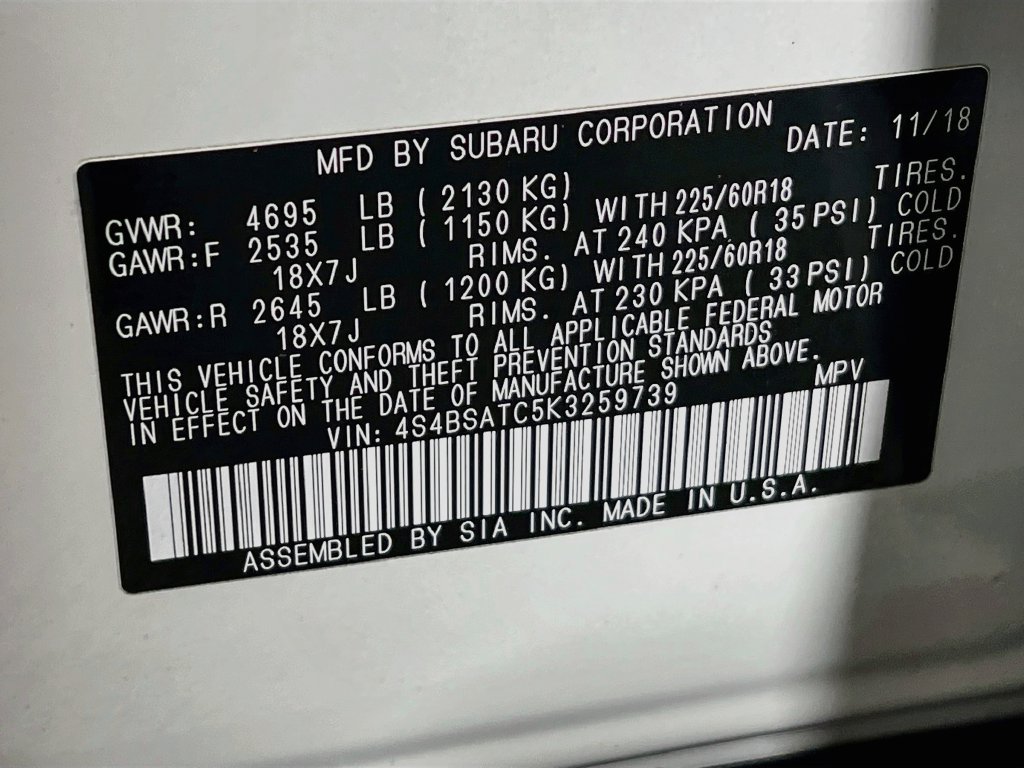 Used 2019 Subaru Outback 2.5i Touring AWD/4WD image 33