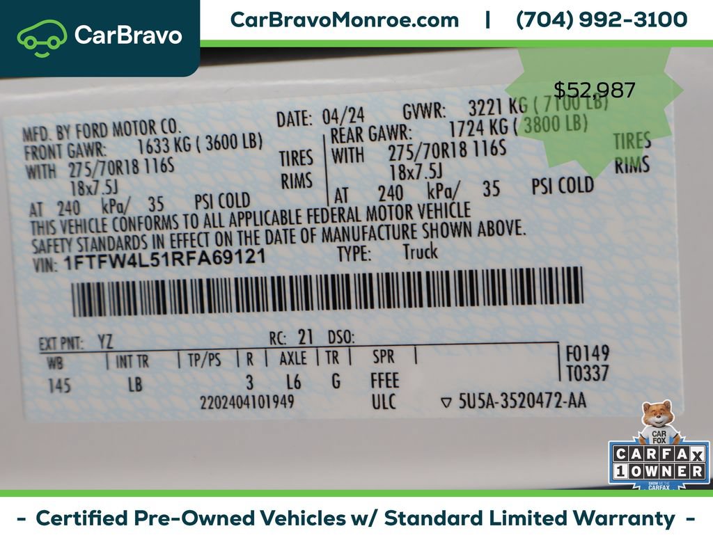 Used 2024 Ford F150 Tremor w/ Bed Utility Package AWD/4WD image 46