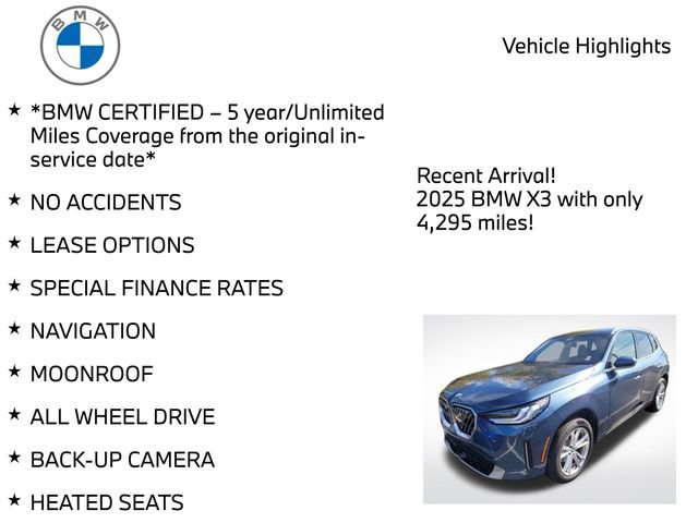 Certified 2025 BMW X3 xDrive30i w/ Premium Package image 4