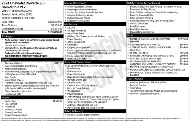 Used 2024 Chevrolet Corvette Z06 RWD image 61