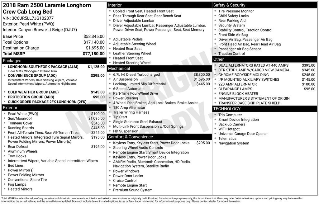 Used 2018 RAM 2500 Longhorn w/ Longhorn Southfork Package image 57