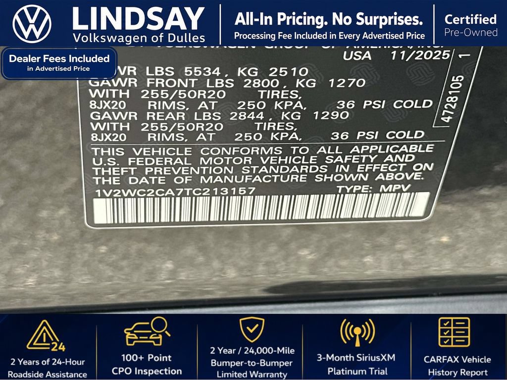 Certified 2026 Volkswagen Atlas Cross Sport SE FWD image 27
