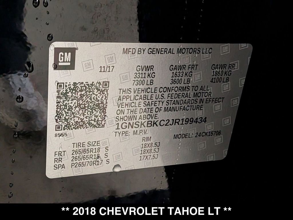 Used 2018 Chevrolet Tahoe LT w/ Luxury Package image 30