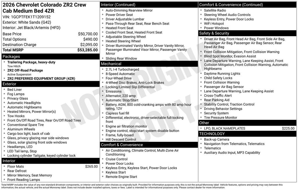 New 2026 Chevrolet Colorado ZR2 AWD/4WD image 7