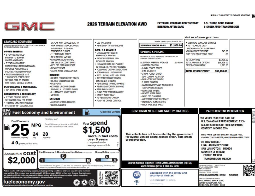 Used 2026 GMC Terrain Elevation w/ Elevation Premium Package AWD/4WD image 2