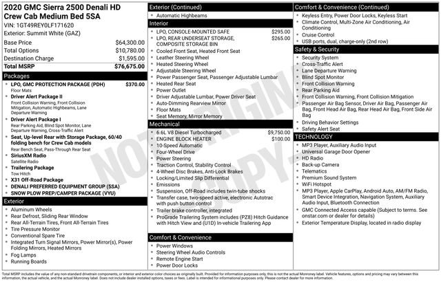 Used 2020 GMC Sierra 2500 Denali w/ LPO, GMC Protection Package AWD/4WD image 20