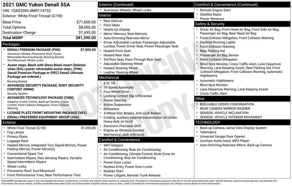 Used 2021 GMC Yukon Denali w/ Denali Premium Package image 31