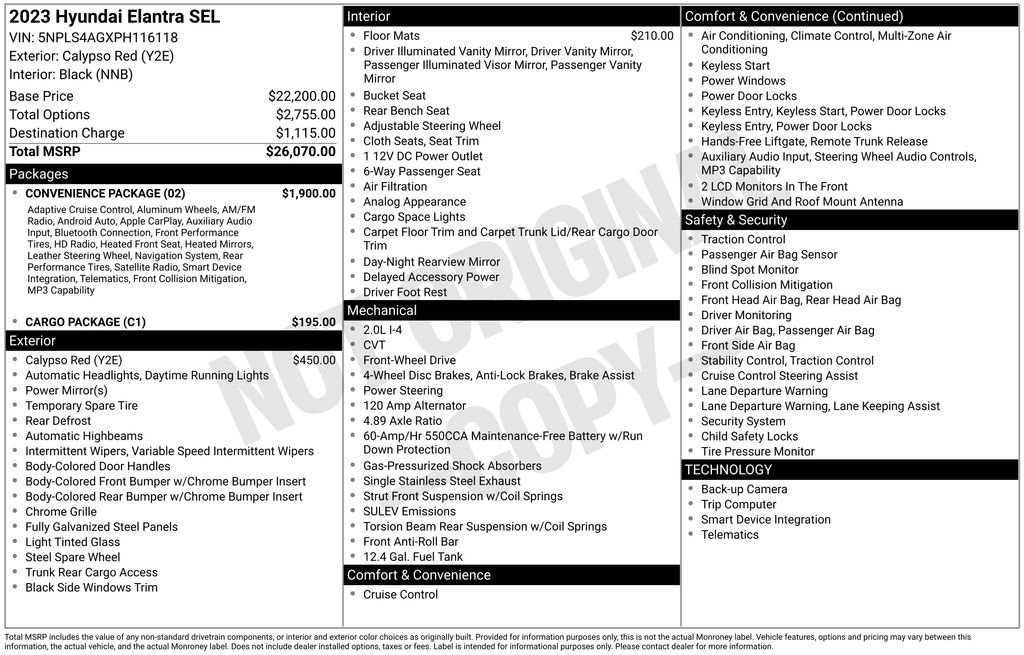 Certified 2023 Hyundai Elantra SEL w/ Convenience Package image 10