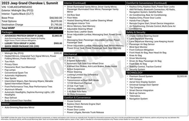 Used 2023 Jeep Grand Cherokee L Summit w/ Advanced Protech Group IV image 41