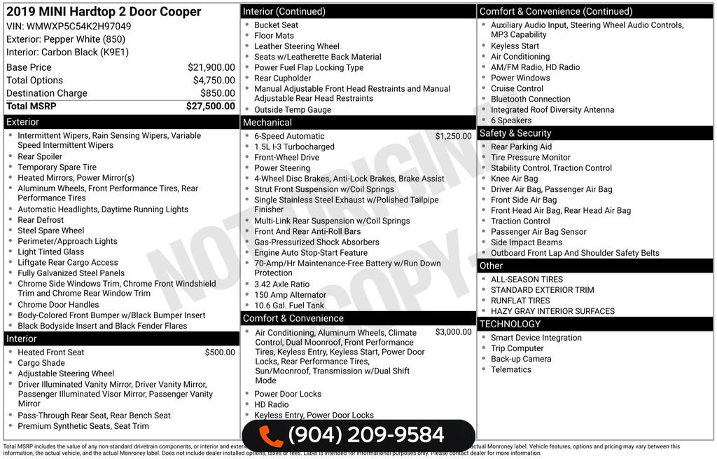 Used 2019 MINI Cooper 2-Door Hardtop w/ Signature Upholstery Package image 6