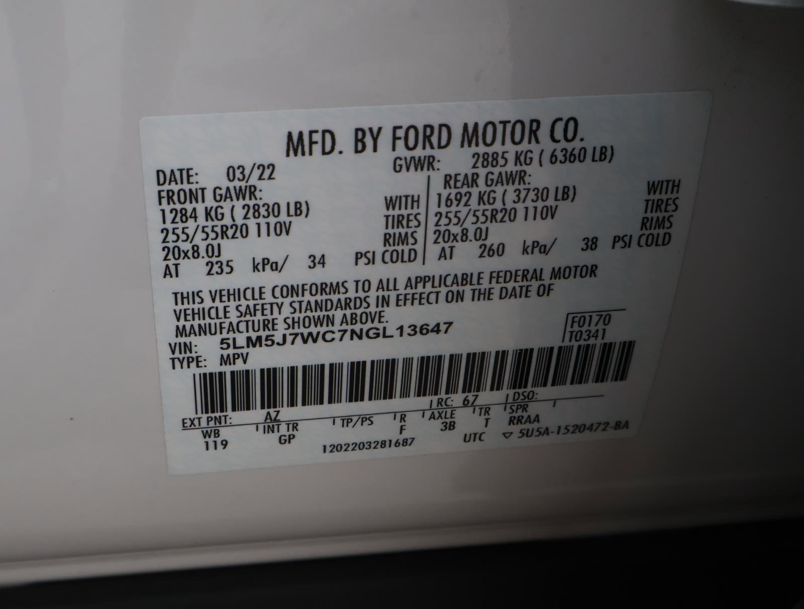 Used 2022 Lincoln Aviator Reserve w/ Elements Package Plus image 26