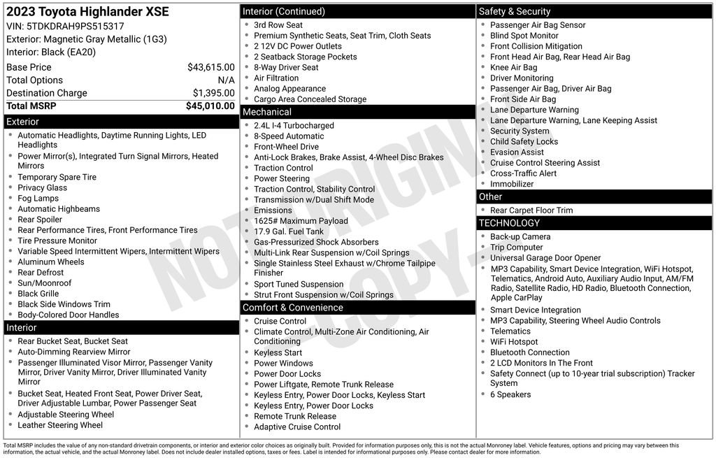 Used 2023 Toyota Highlander XSE FWD image 7