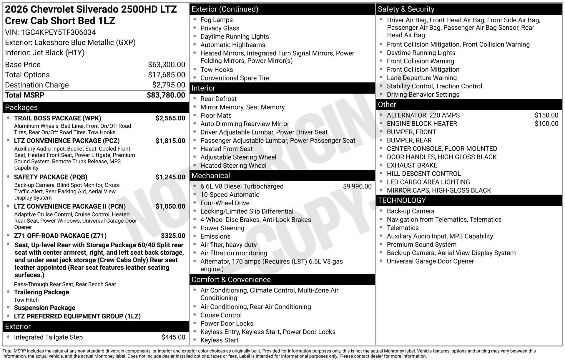 New 2026 Chevrolet Silverado 2500 LTZ w/ Trail Boss Package AWD/4WD image 3
