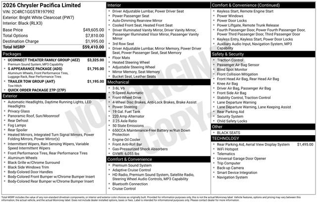 Used 2026 Chrysler Pacifica Limited w/ Uconnect Theater Family Group image 12