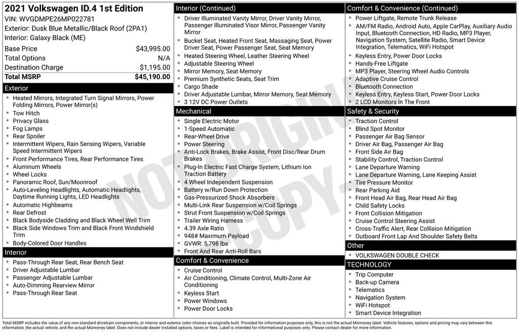 Used 2021 Volkswagen ID.4 1st Edition image 41