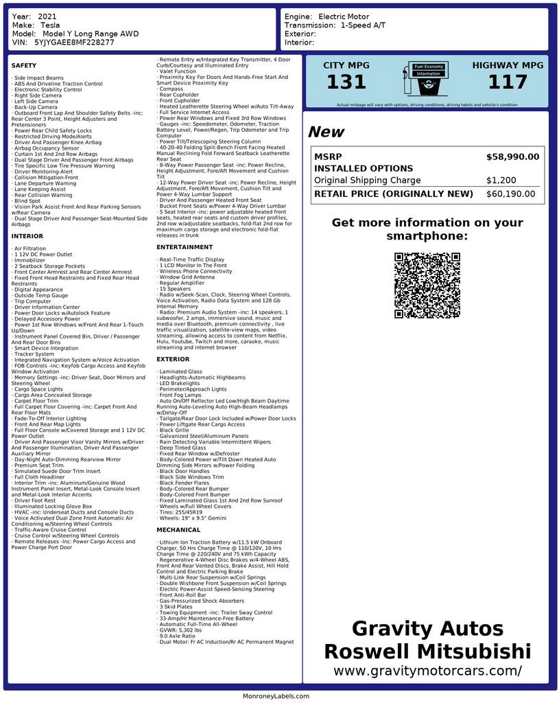 Used 2021 Tesla Model Y Long Range AWD/4WD image 3