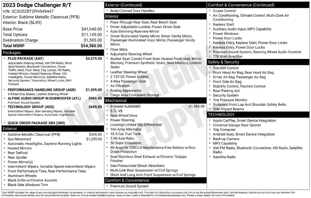 Used 2023 Dodge Challenger R/T w/ Plus Package RWD image 33