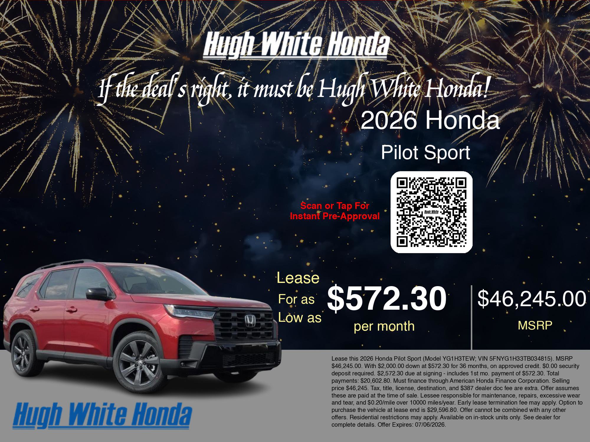 New 2026 Honda Pilot Sport image 3
