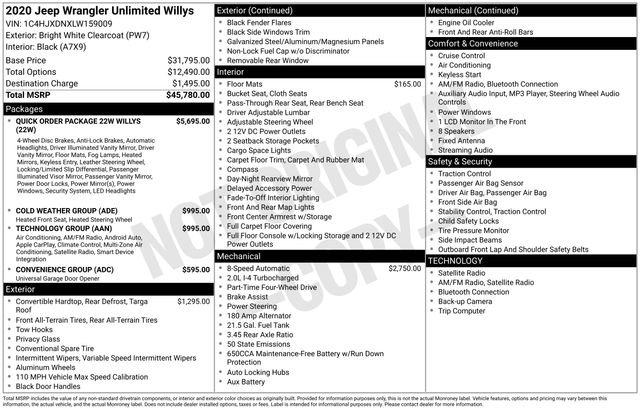 Used 2020 Jeep Wrangler Unlimited Willys image 6