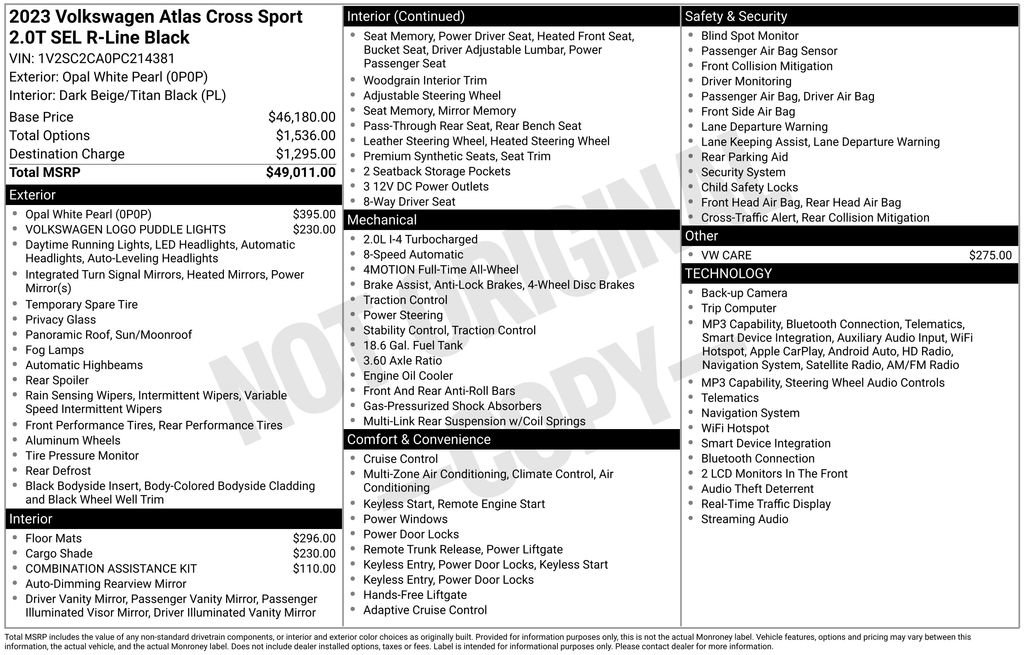 Certified 2023 Volkswagen Atlas Cross Sport SEL R-Line AWD/4WD image 40