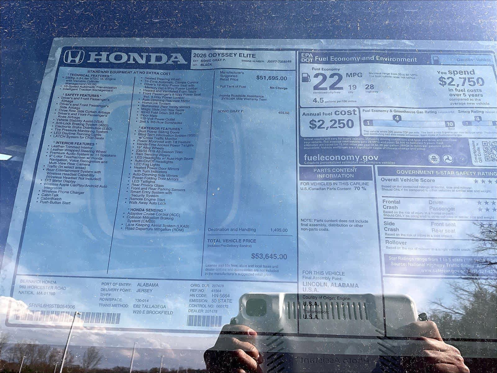 New 2026 Honda Odyssey Elite image 18