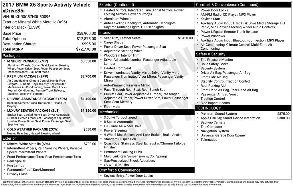 Used 2017 BMW X5 xDrive35i image 2