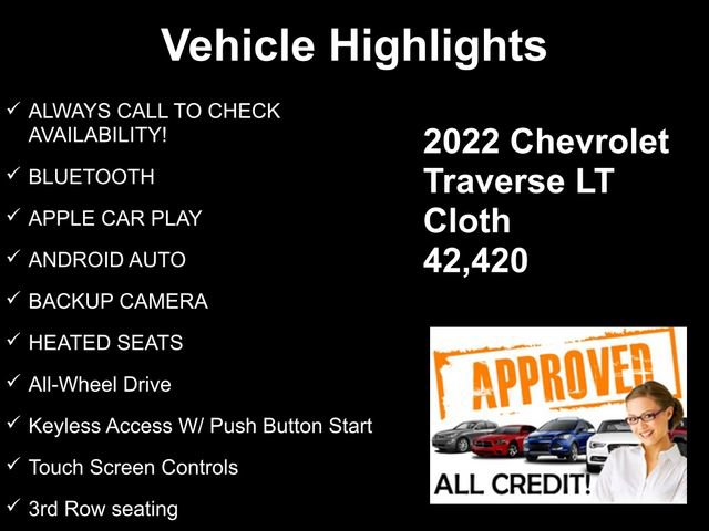 Used 2022 Chevrolet Traverse LT w/ LPO, Floor Liner Package image 9