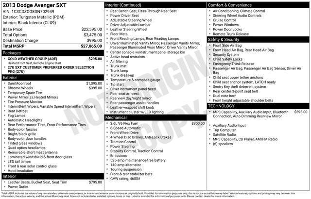 Used 2013 Dodge Avenger SXT w/ Cold Weather Group FWD image 20