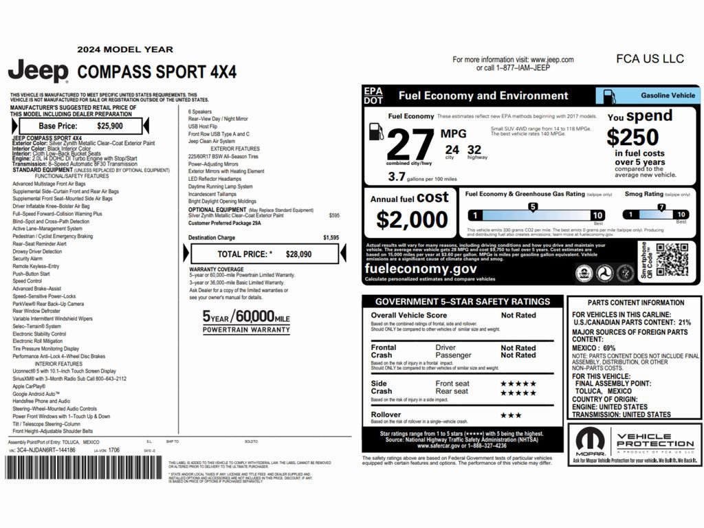 Used 2024 Jeep Compass Sport image 2
