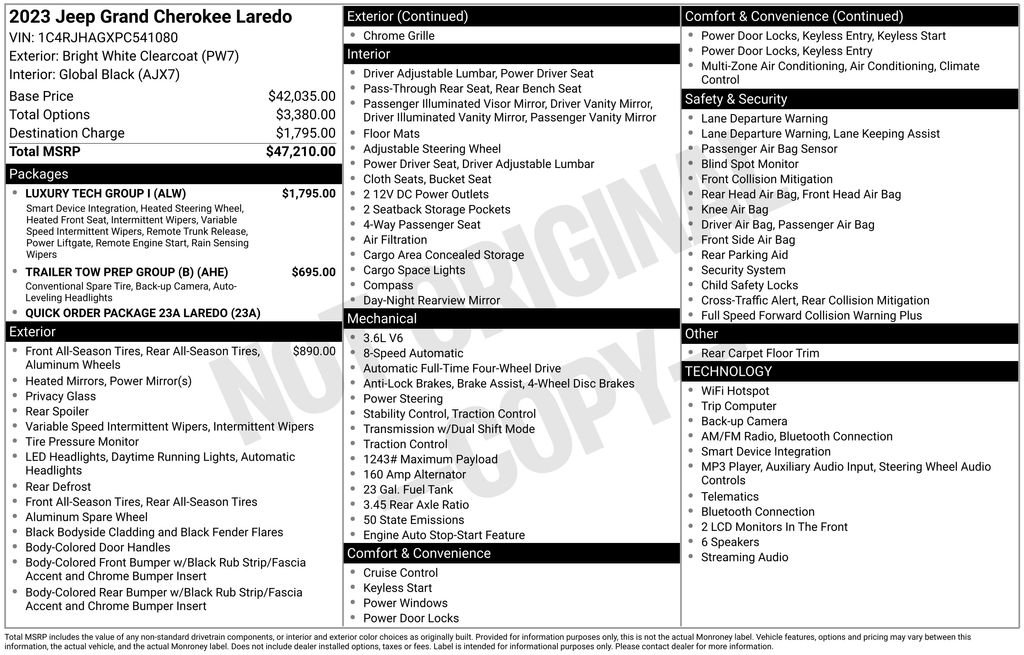 Used 2023 Jeep Grand Cherokee Laredo w/ Luxury Tech Group I AWD/4WD image 2