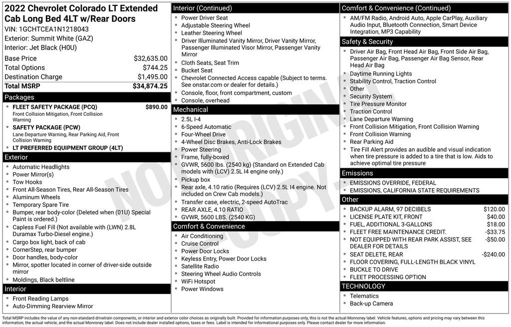 Used 2022 Chevrolet Colorado LT w/ Fleet Safety Package image 27