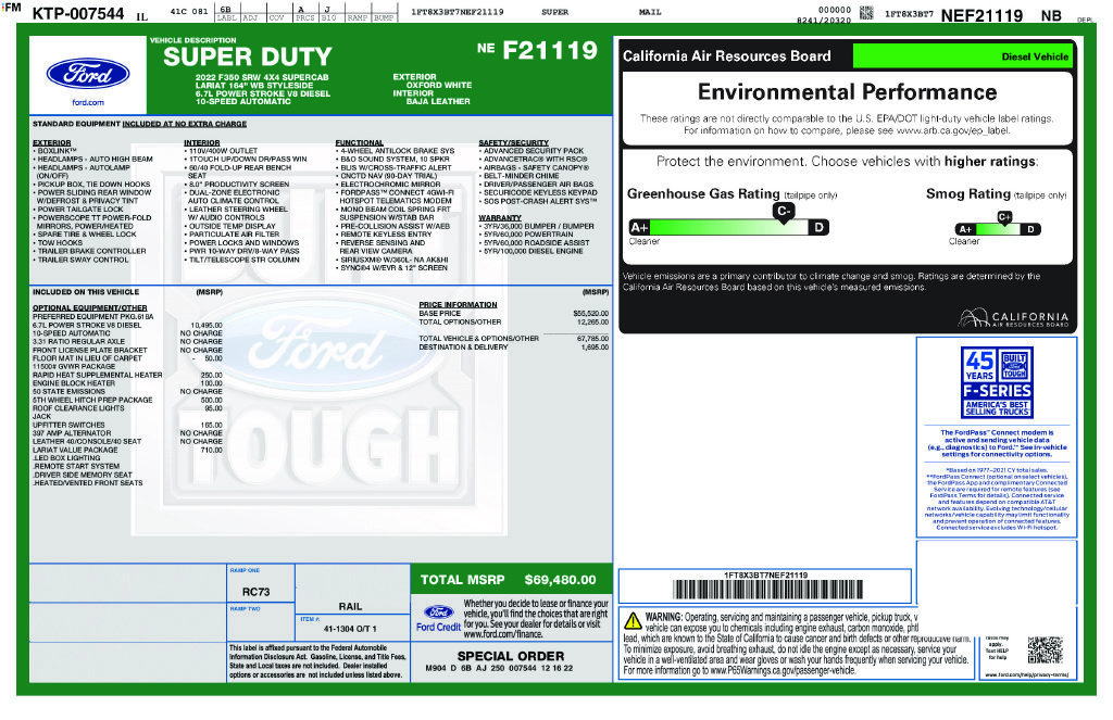 Used 2022 Ford F350 Lariat w/ Lariat Value Package AWD/4WD image 27
