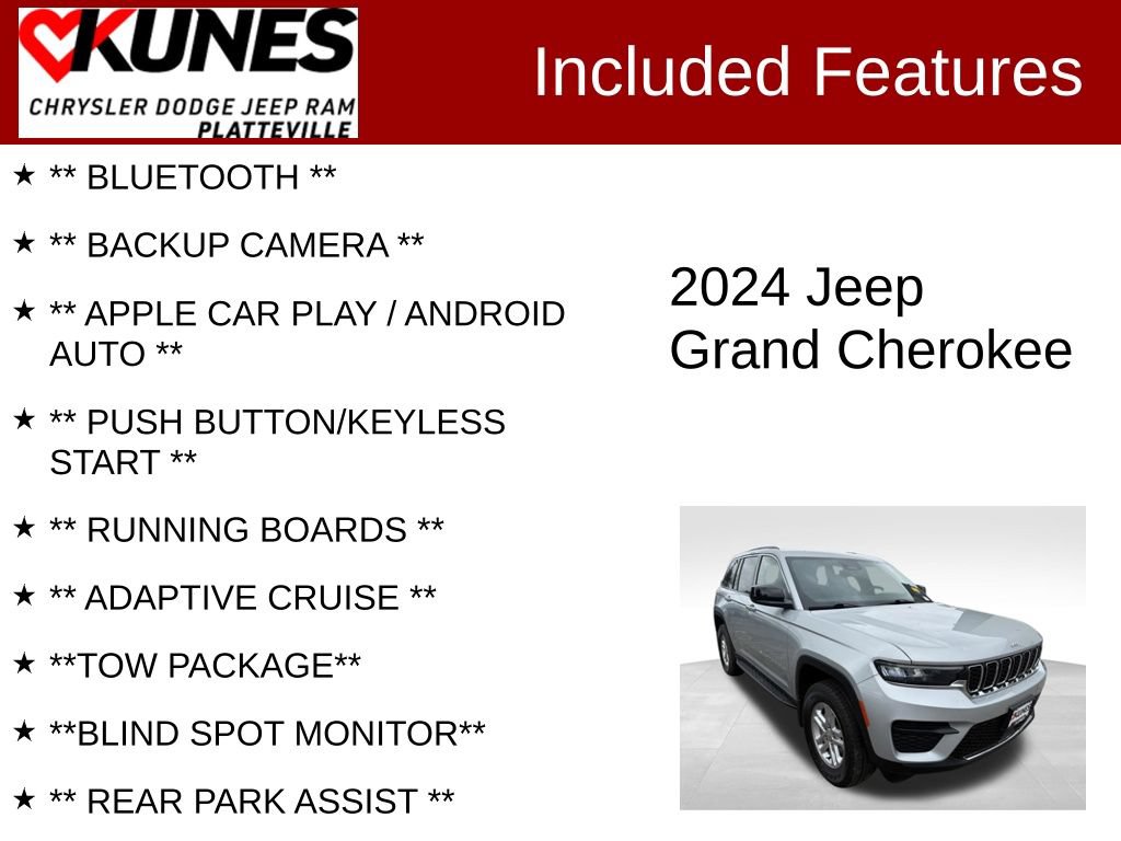 Used 2024 Jeep Grand Cherokee Laredo w/ Trailer Tow Package AWD/4WD image 2