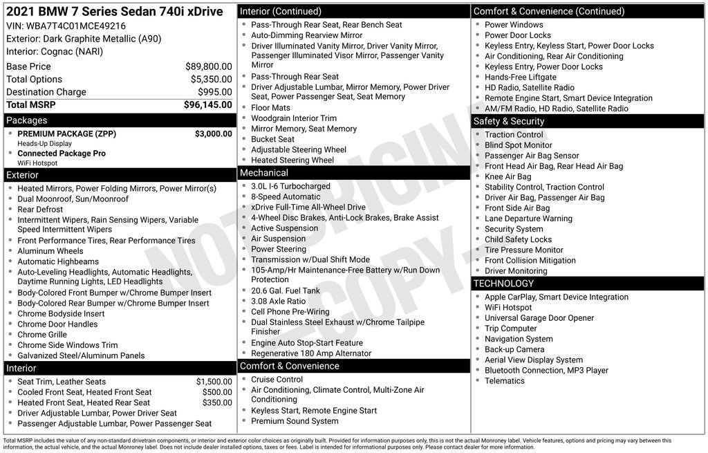 Used 2021 BMW 740i xDrive w/ Premium Package image 12