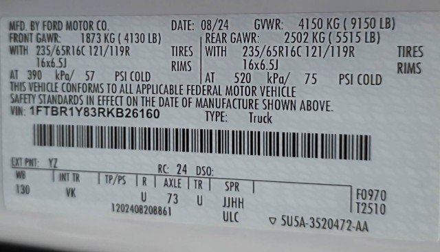 Used 2024 Ford Transit 250 Low Roof w/ Load Area Protection Package RWD image 34