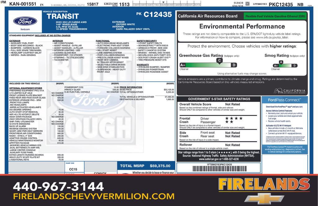 Used 2023 Ford Transit 350 Low Roof AWD w/ Upfitter Package image 2