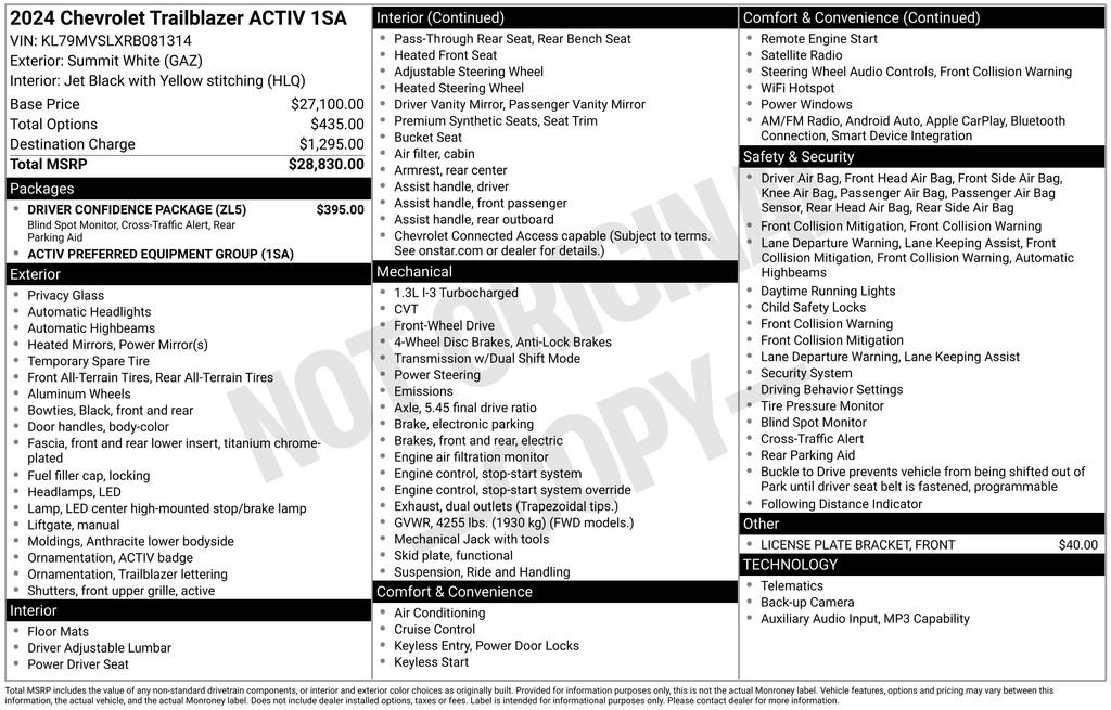 Used 2024 Chevrolet TrailBlazer ACTIV w/ Driver Confidence Package FWD image 28